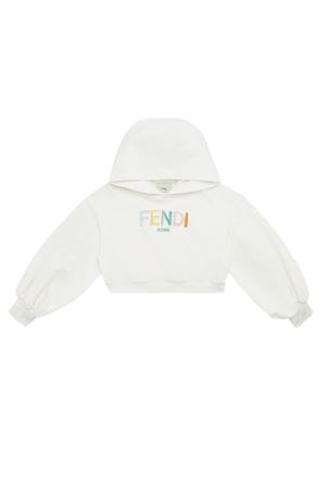 White cropped junior sweatshirt FENDI KIDS | JFH1535V0F0TU9